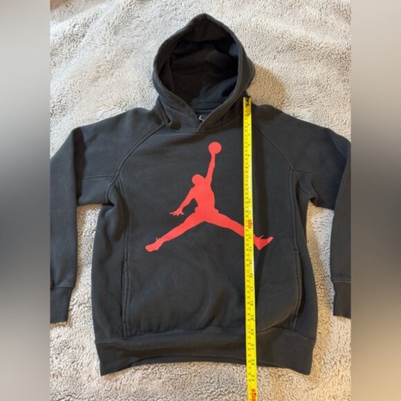 Nike Jordan Black Red Hooded Sweatshirt Hoodie Activewear Sweats Youth Boy Large - Picture 3 of 9